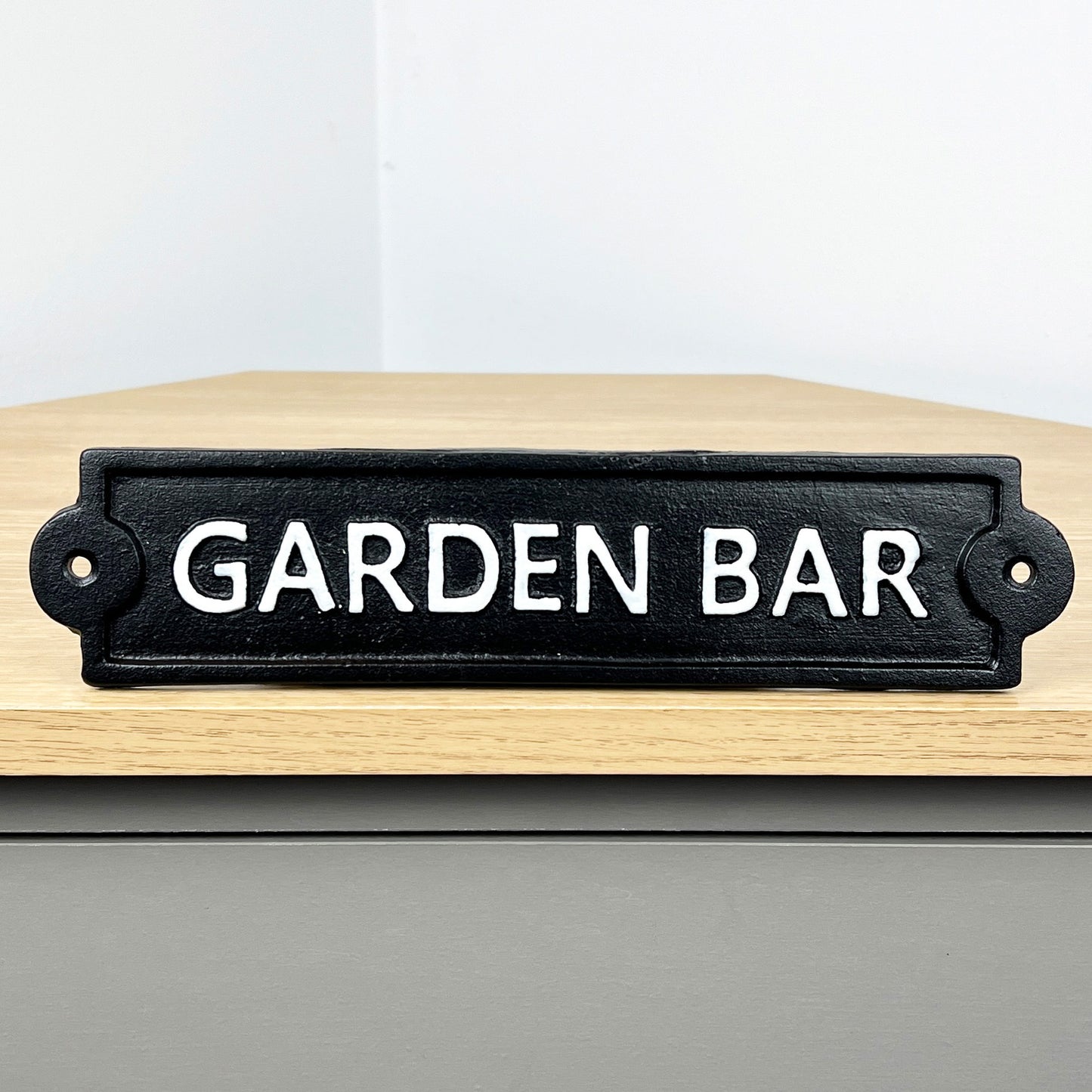 26.5cm 'Garden Bar' Cast Iron Wall Sign / Plaque