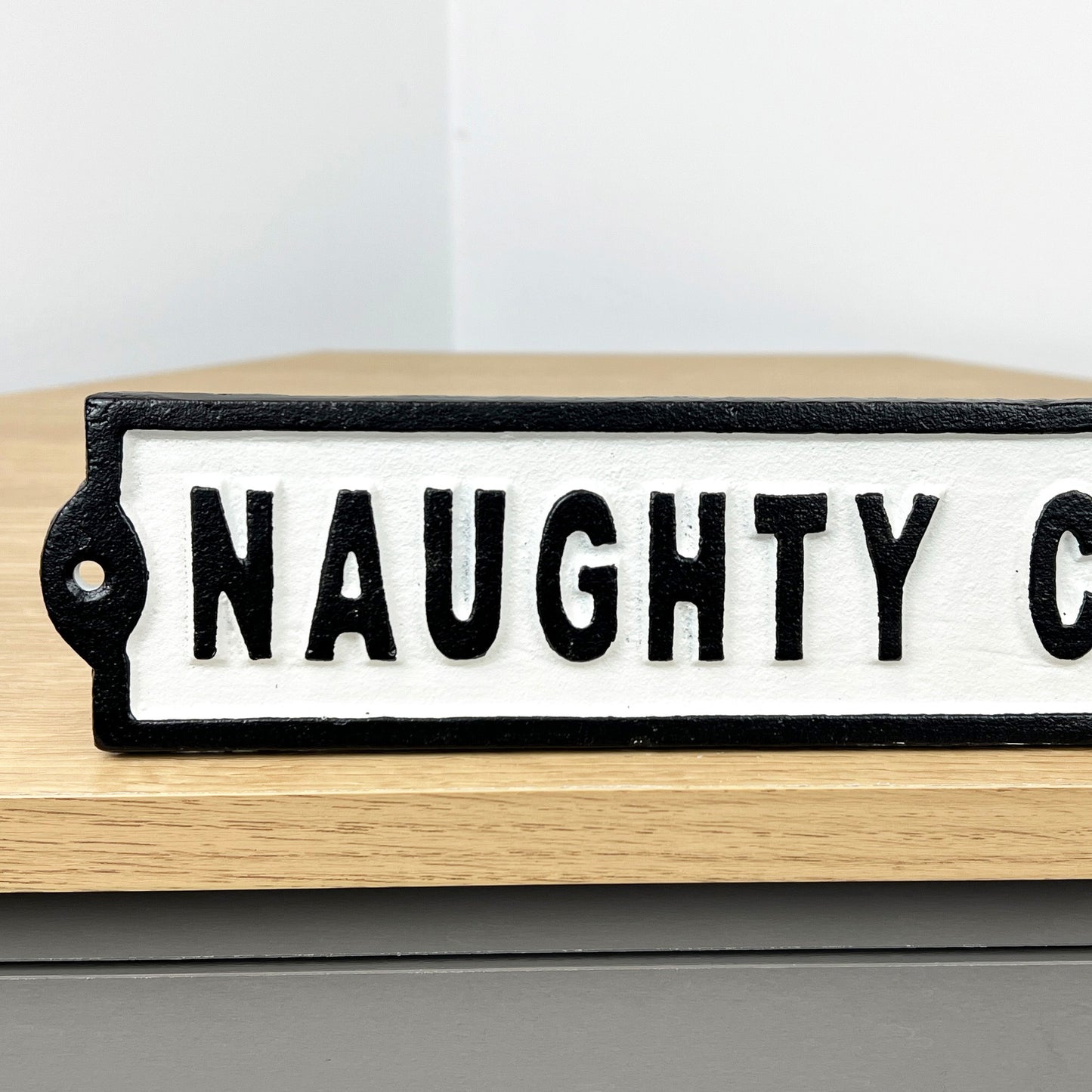31.5cm Naughty Corner Cast Iron Wall Sign