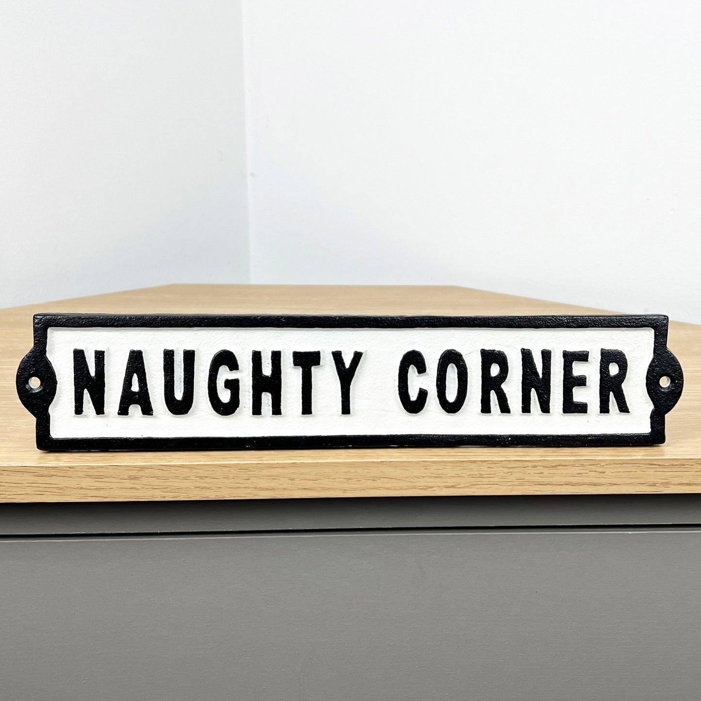 31.5cm Naughty Corner Cast Iron Wall Sign