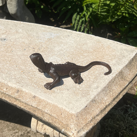Free-standing Lizard Ornament - Cast Iron