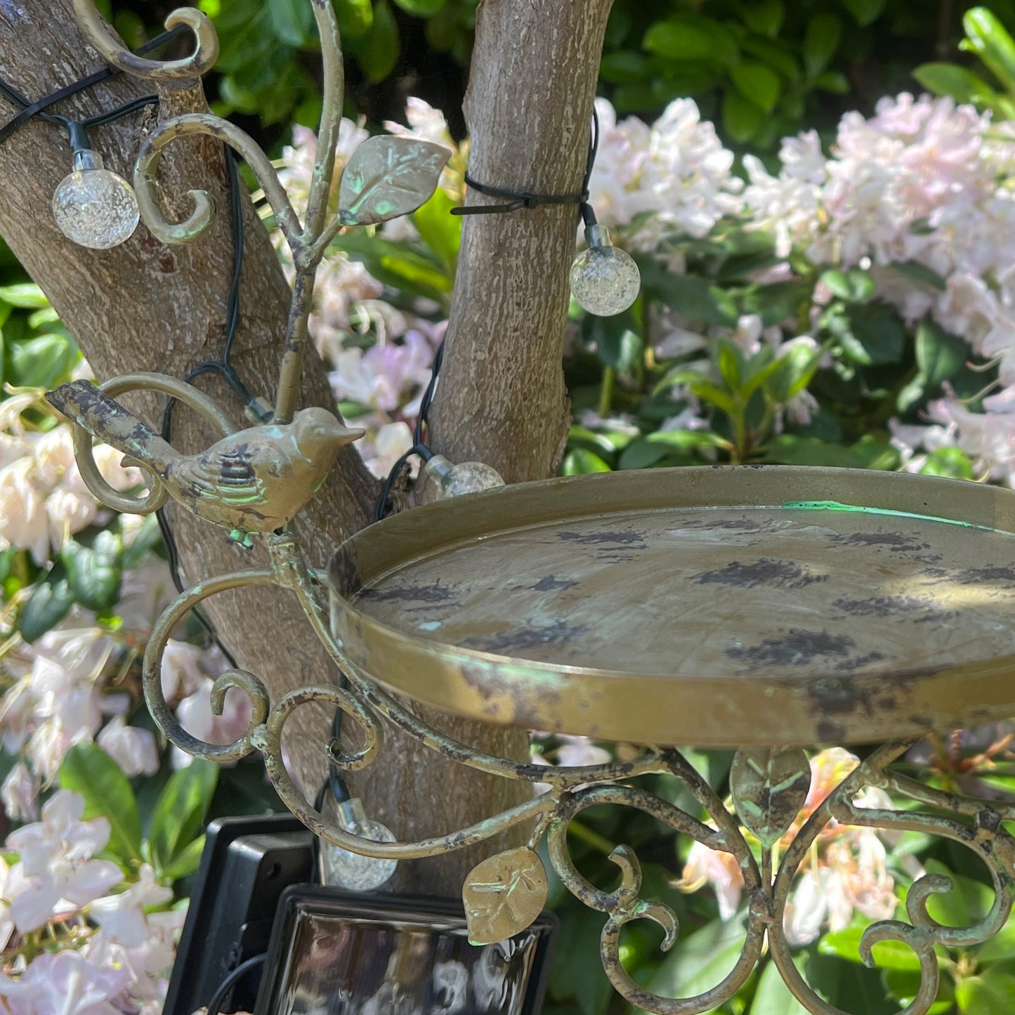 Vintage Hanging Bird Feeder Dish - Birds