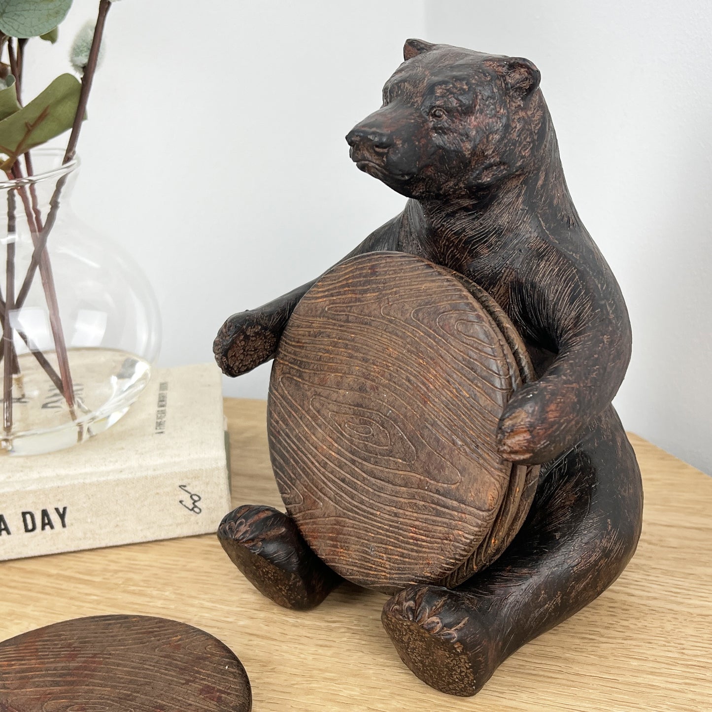 Bear Ornament Coasters with Holder Set