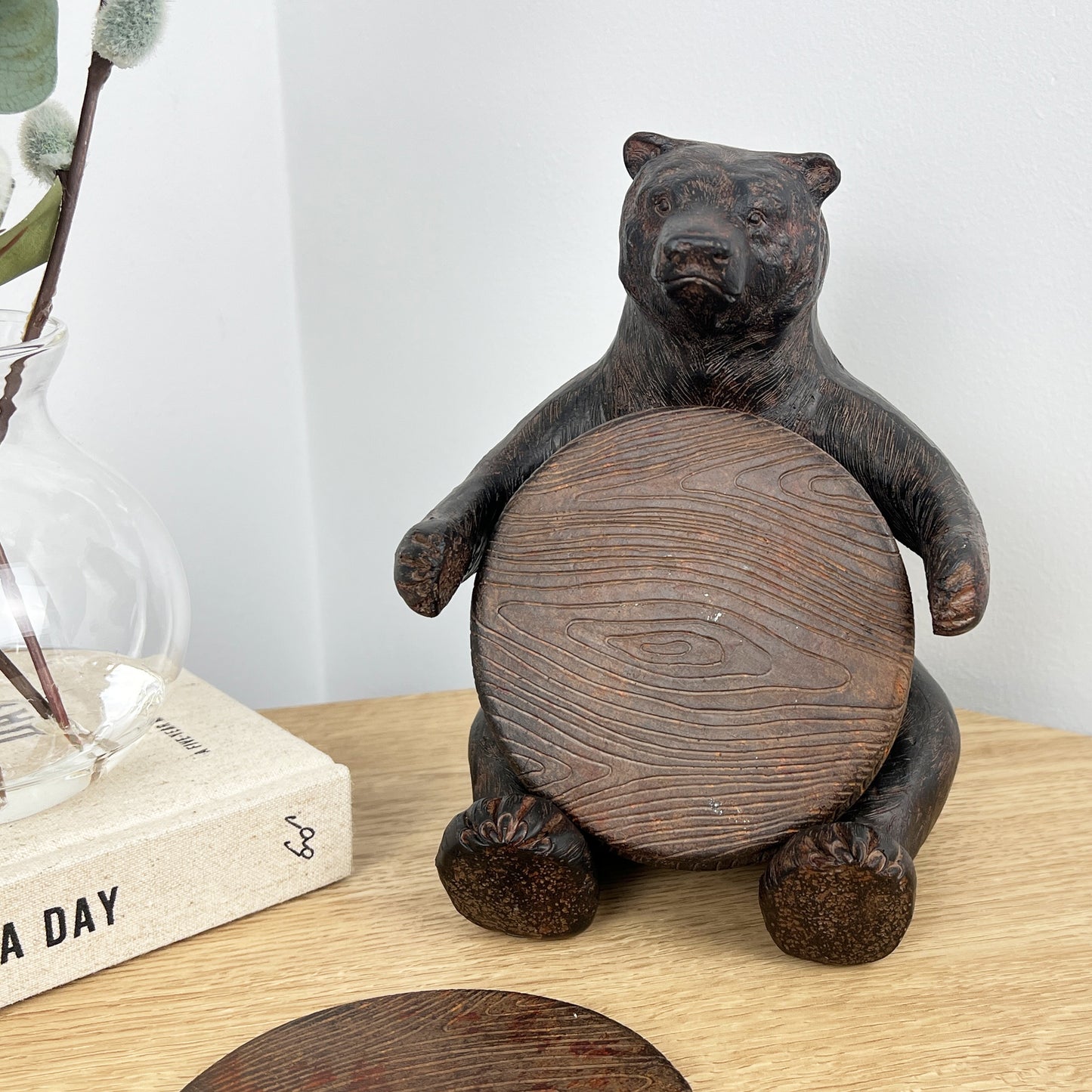 Bear Ornament Coasters with Holder Set
