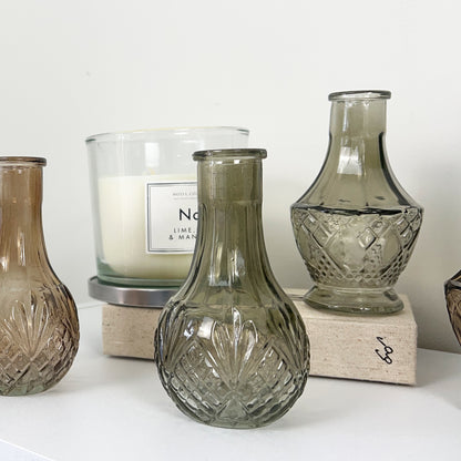 Set of 4 Glass Bud Vases