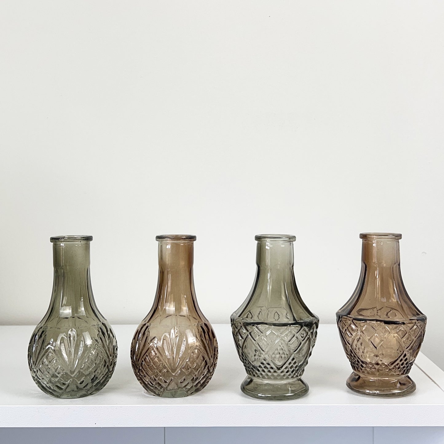 Set of 4 Glass Bud Vases