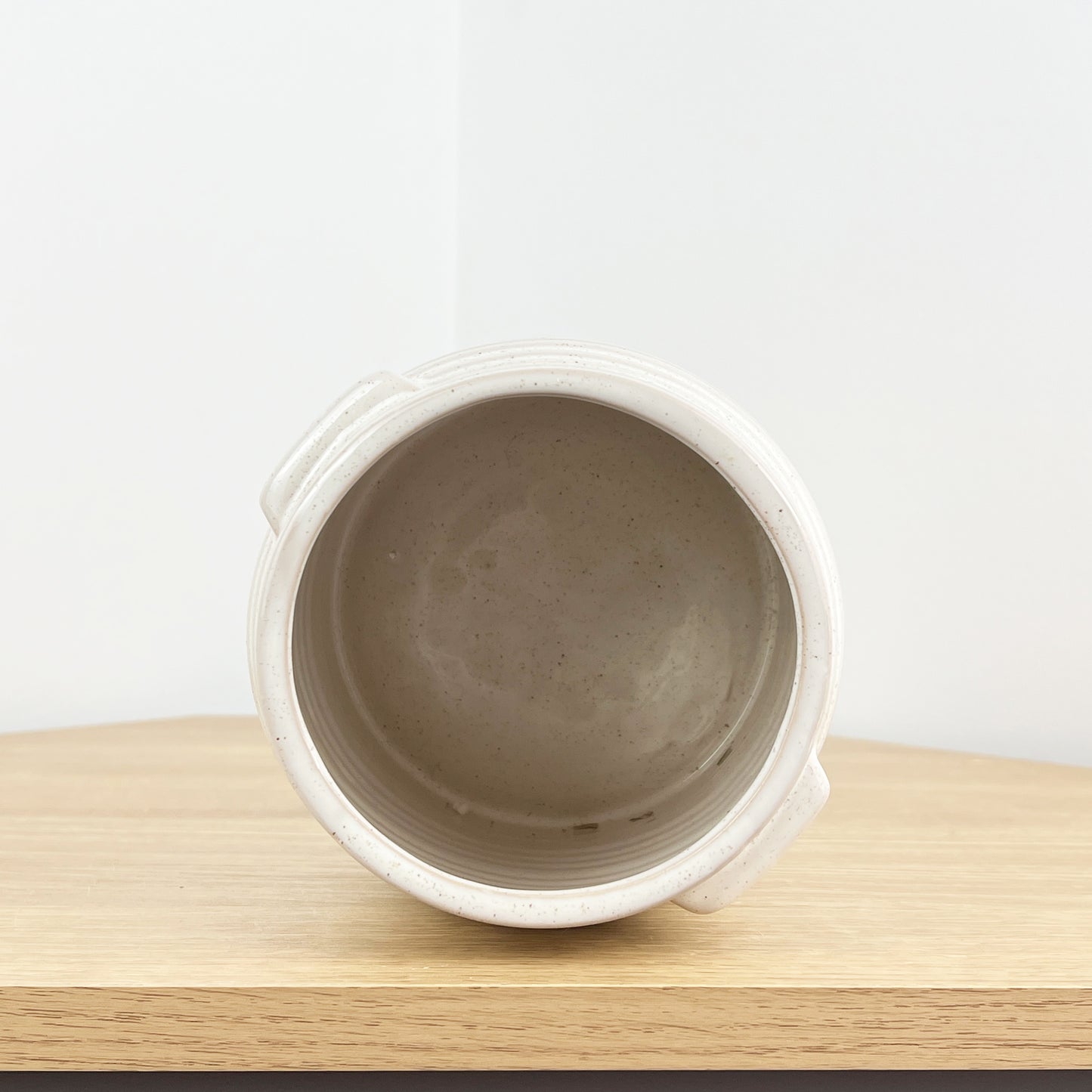 Ribbed Ceramic Plant Pot Holder - Neutral Home Decoration