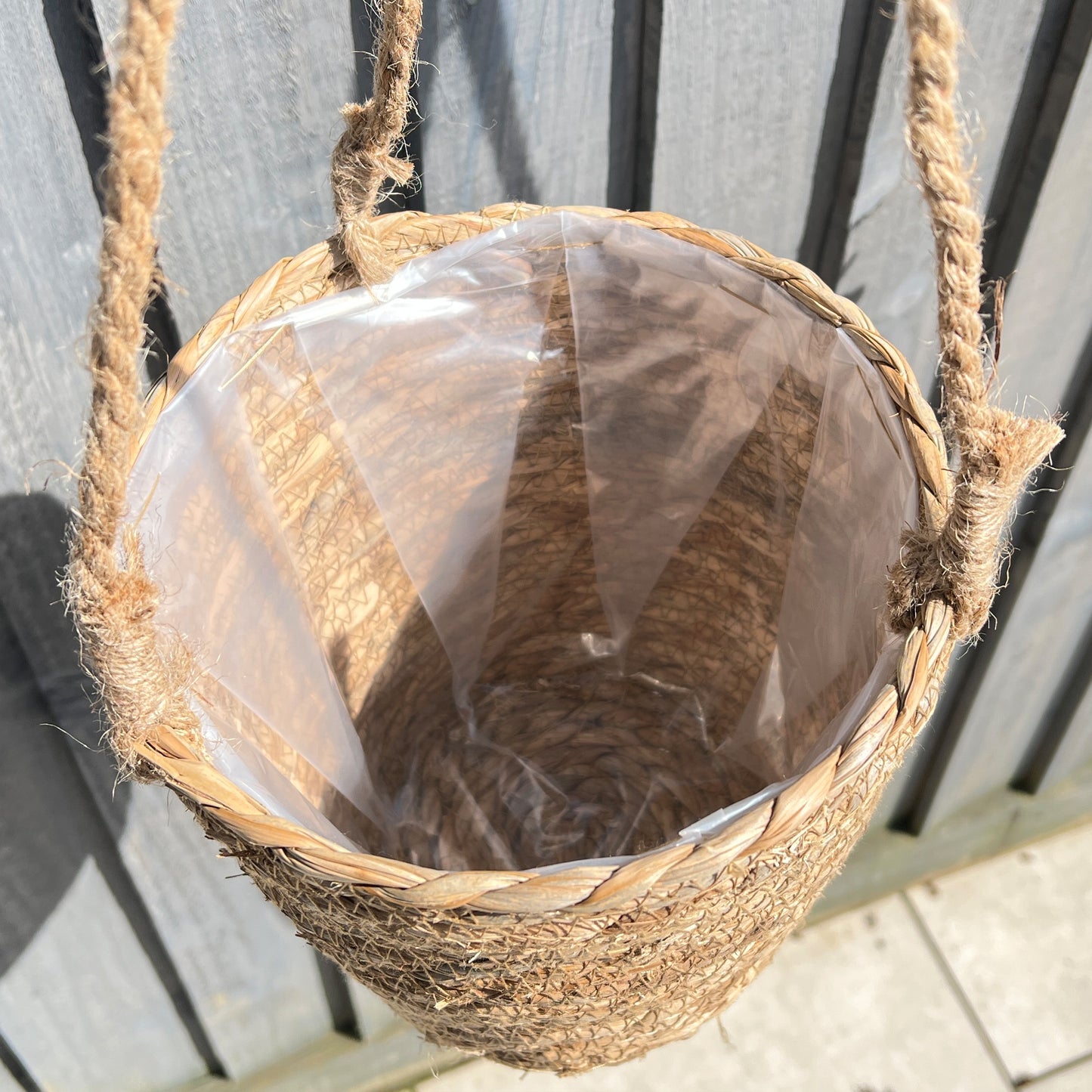 Set of 2 Hanging Woven Grass Planters