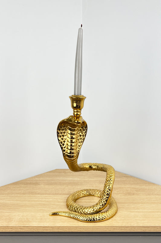Large Metal Snake Candle Stick Holder