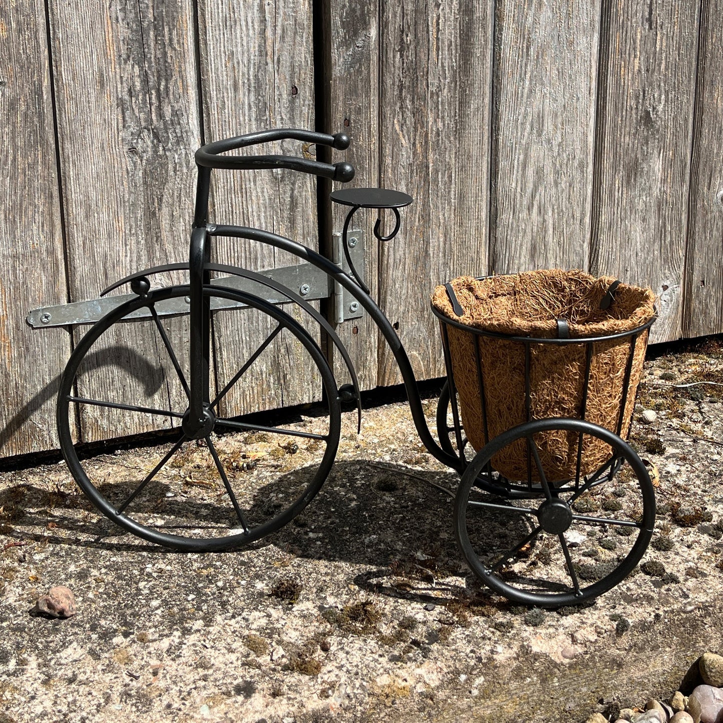 40cm Black Tricycle Plant Pot Planter - Metal