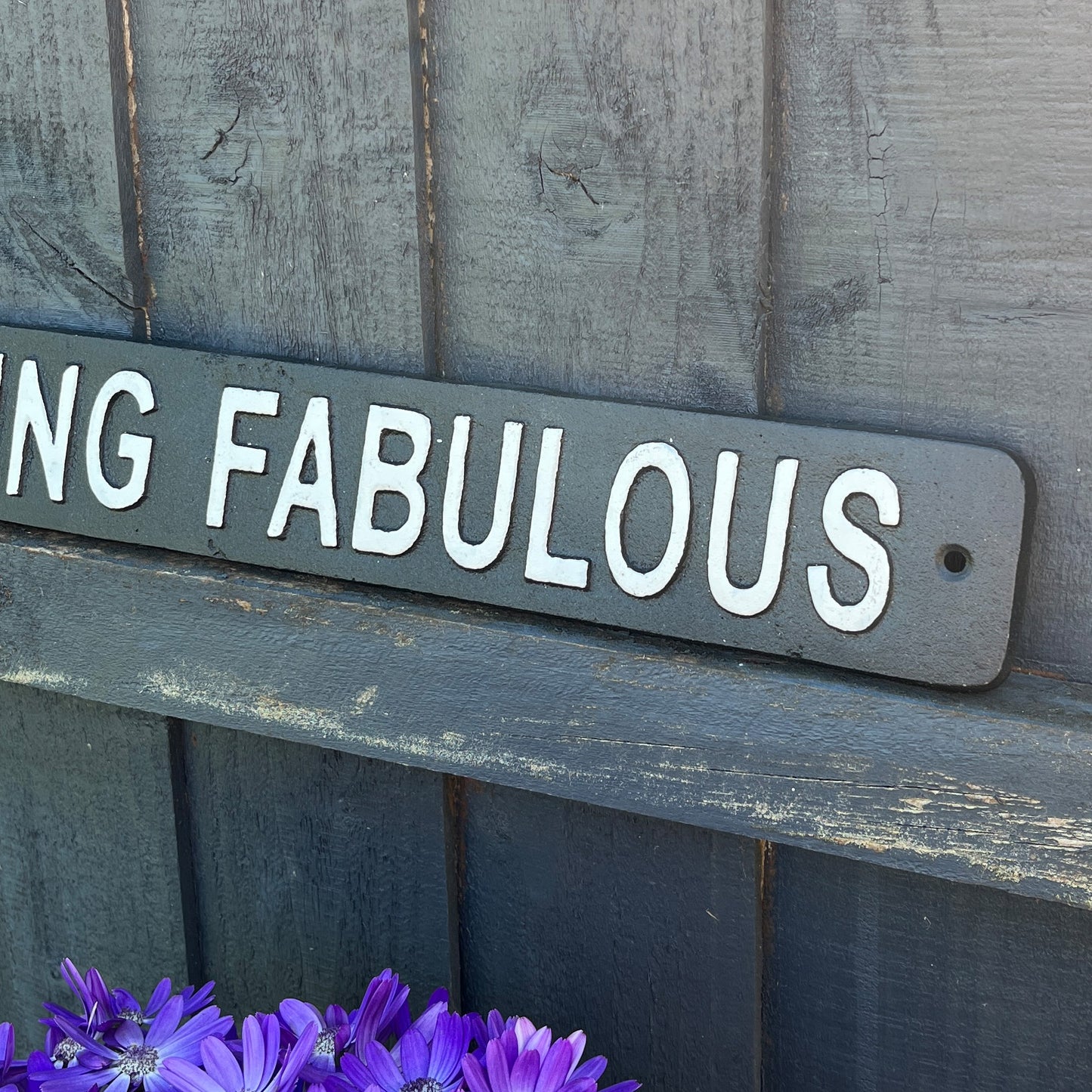 45.5cm 'Fucking Fabulous' Funny Cast Iron Wall Sign