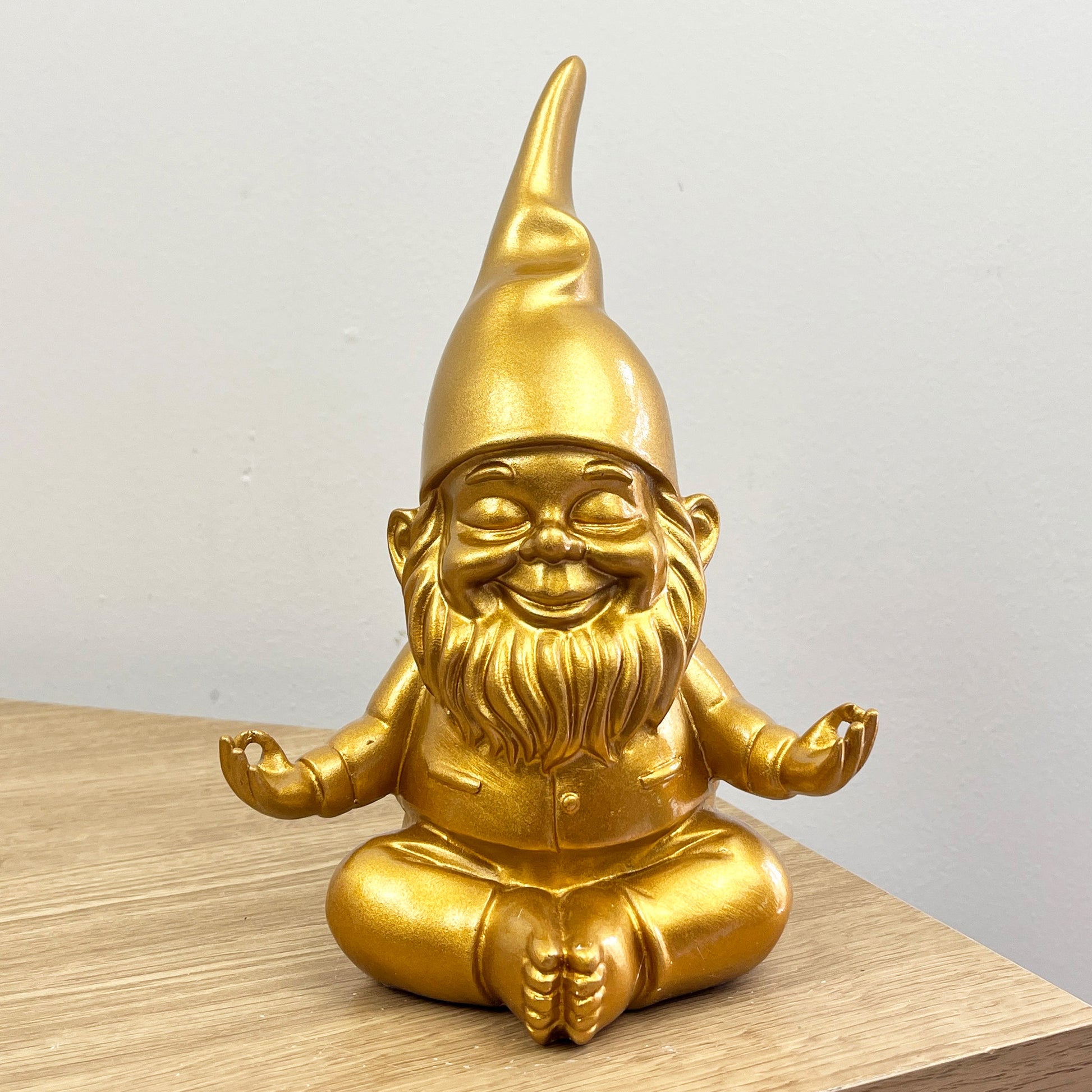 20.5cm Funky Meditating Gnome / Gonk - Gold