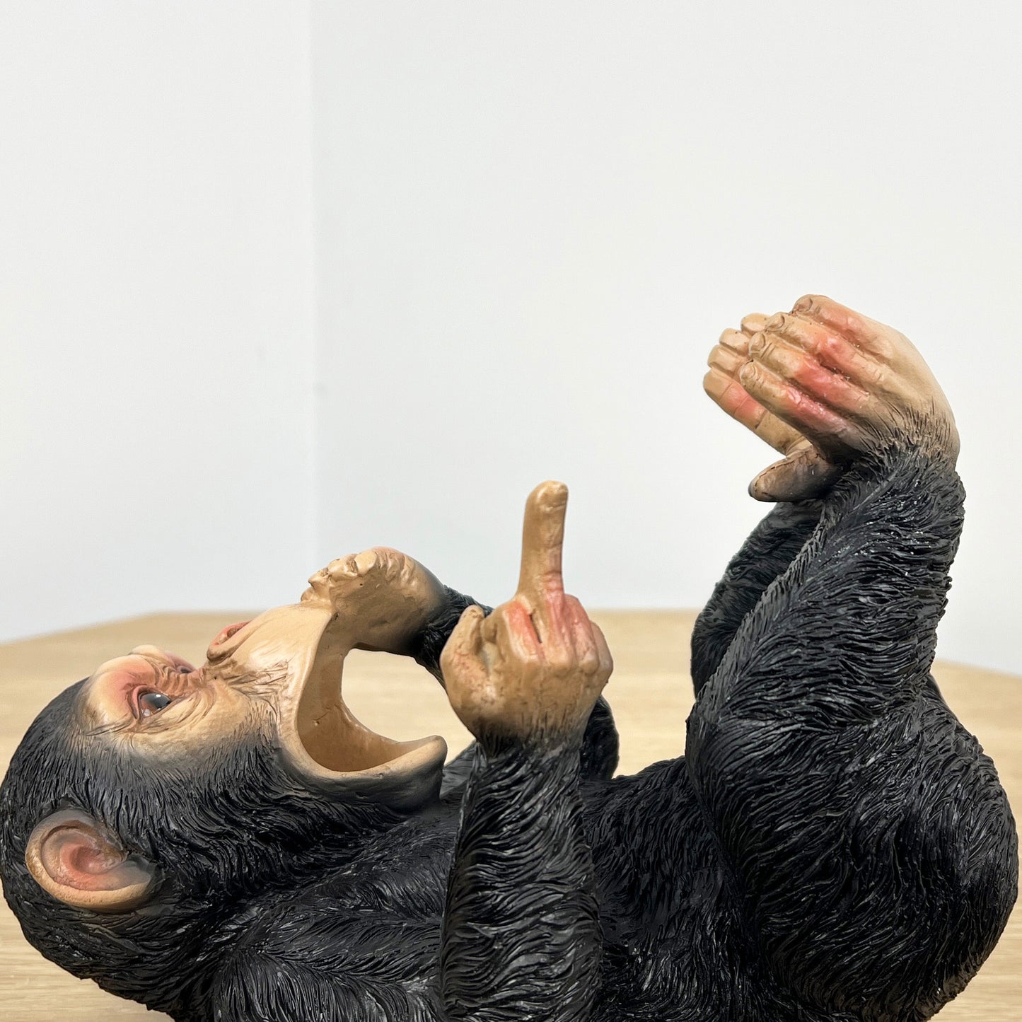 Rude Middle Finger Monkey Single Wine Bottle Holder - Resin