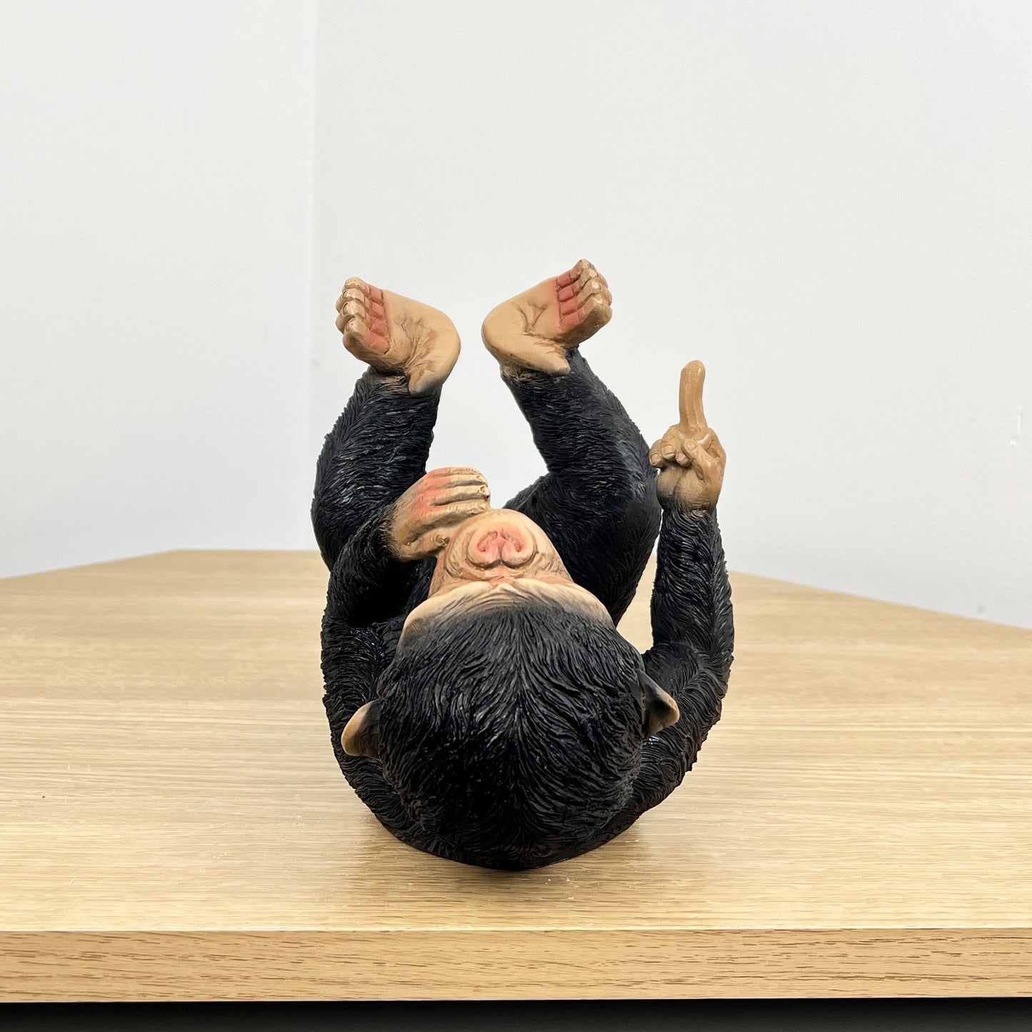 Rude Middle Finger Monkey Single Wine Bottle Holder - Resin