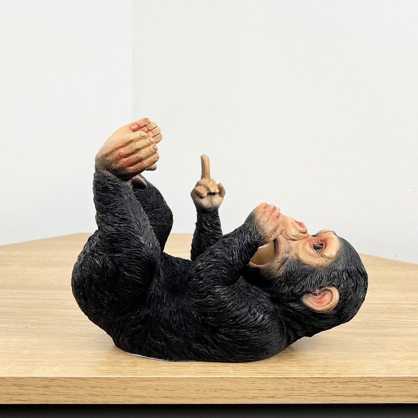 Rude Middle Finger Monkey Single Wine Bottle Holder - Resin