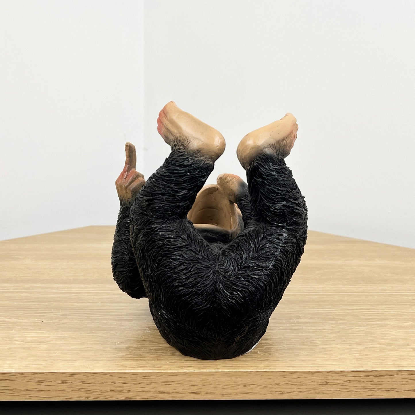 Rude Middle Finger Monkey Single Wine Bottle Holder - Resin