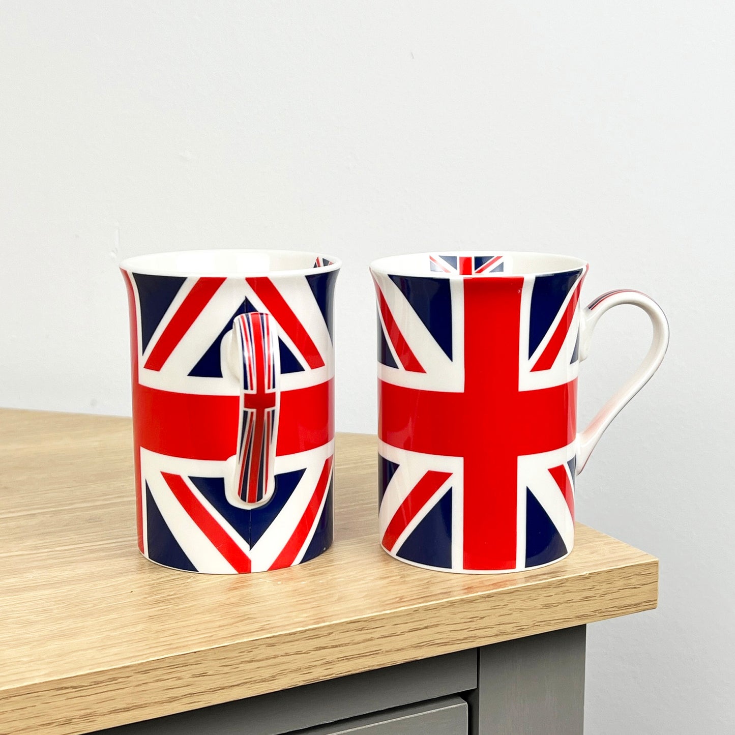 Set of 2 Union Jack UK Flag 250ml Mugs - Fine China