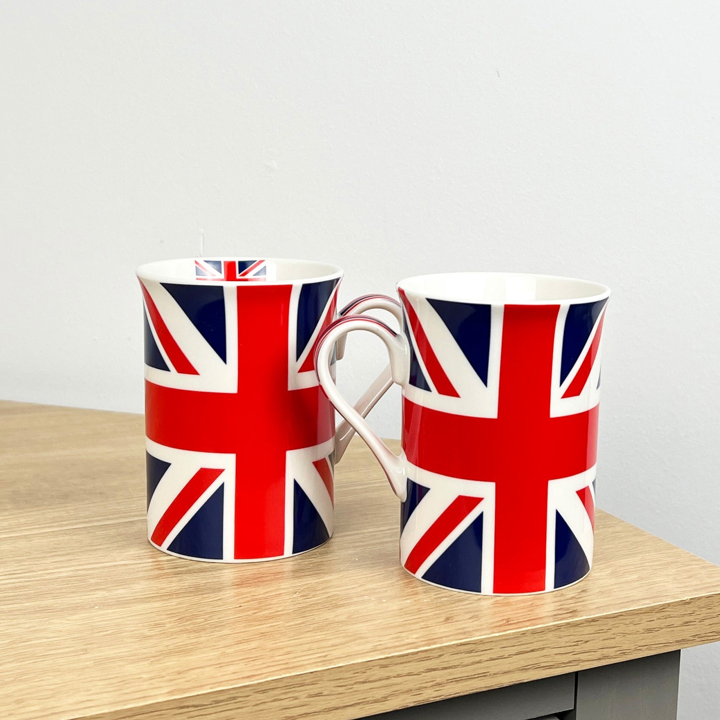 Set of 2 Union Jack UK Flag 250ml Mugs - Fine China