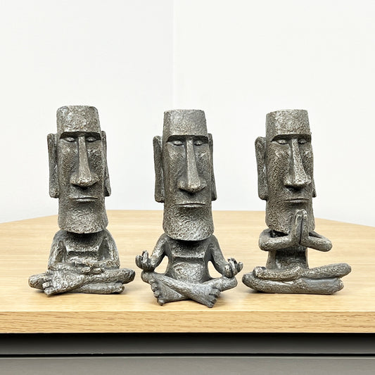 Set of 3 Easter Island Head Ornaments