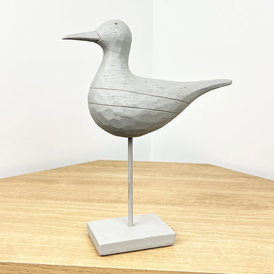 27cm Grey Nautical Sea Bird on Stand – Resin