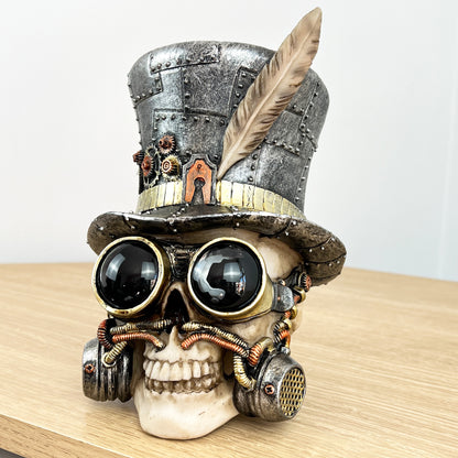 19.5cm Steampunk Skull Ornament - Resin