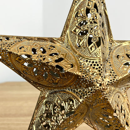 9" Vintage Hanging Star Decoration - Gold