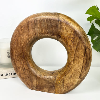 25cm Round Wooden Vase
