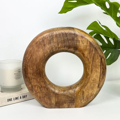 25cm Round Wooden Vase