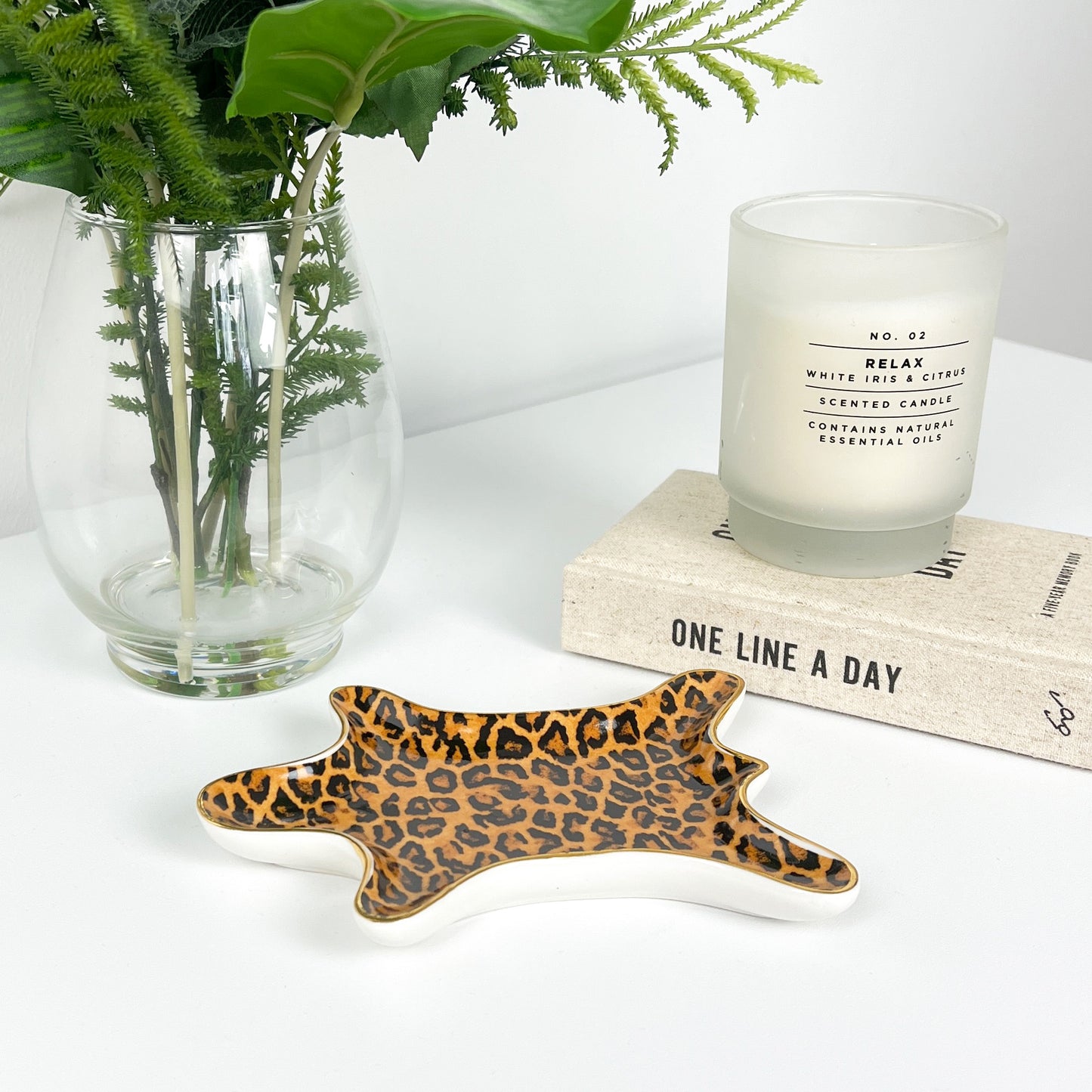 Ceramic Leopard Print Rug Trinket Dish – Dark Print