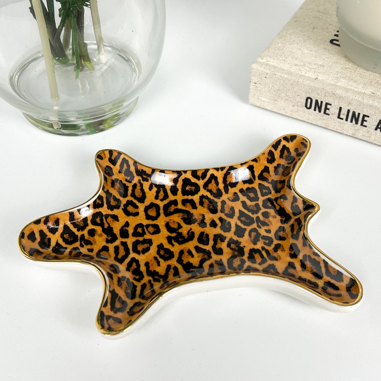 Ceramic Leopard Print Rug Trinket Dish – Dark Print