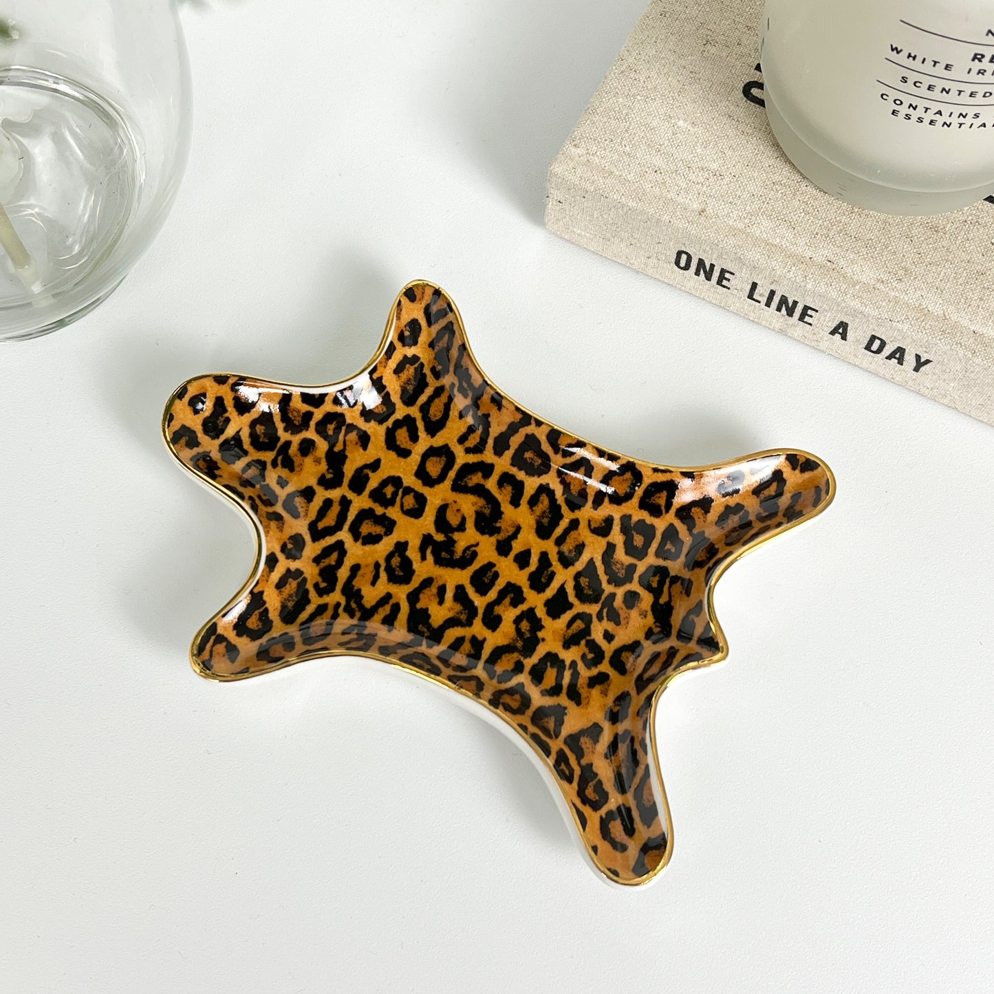 Ceramic Leopard Print Rug Trinket Dish – Dark Print
