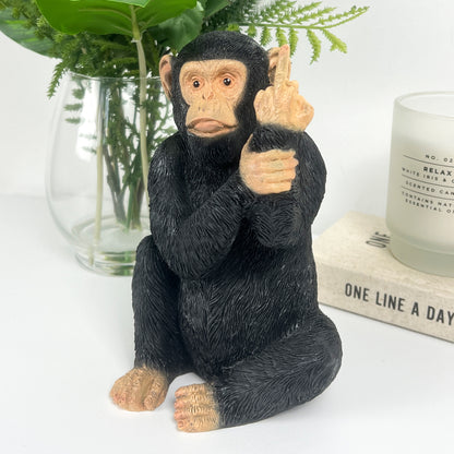 18.5cm Rude Middle Finger Monkey Ornament