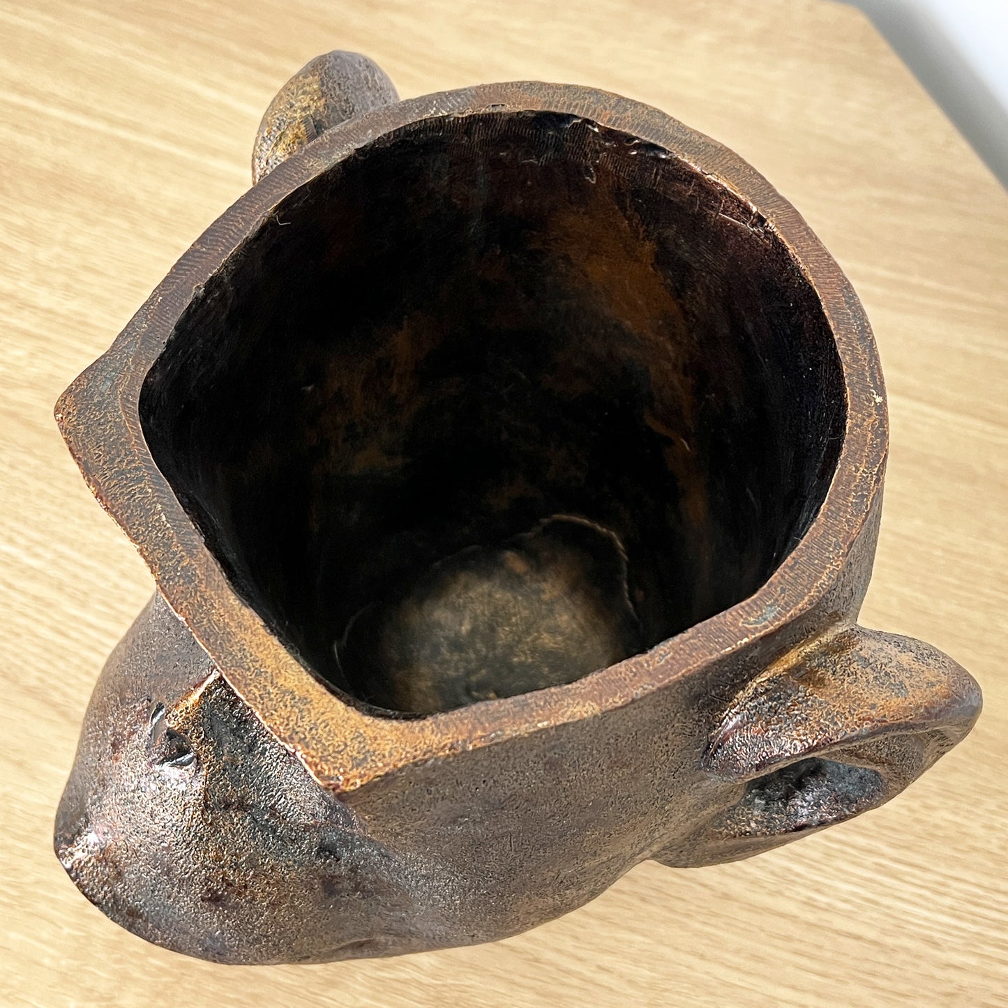 Decorative Monkey Head Plant Pot – Bronze