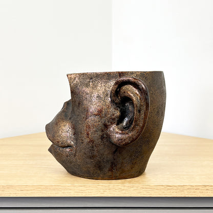 Decorative Monkey Head Plant Pot – Bronze