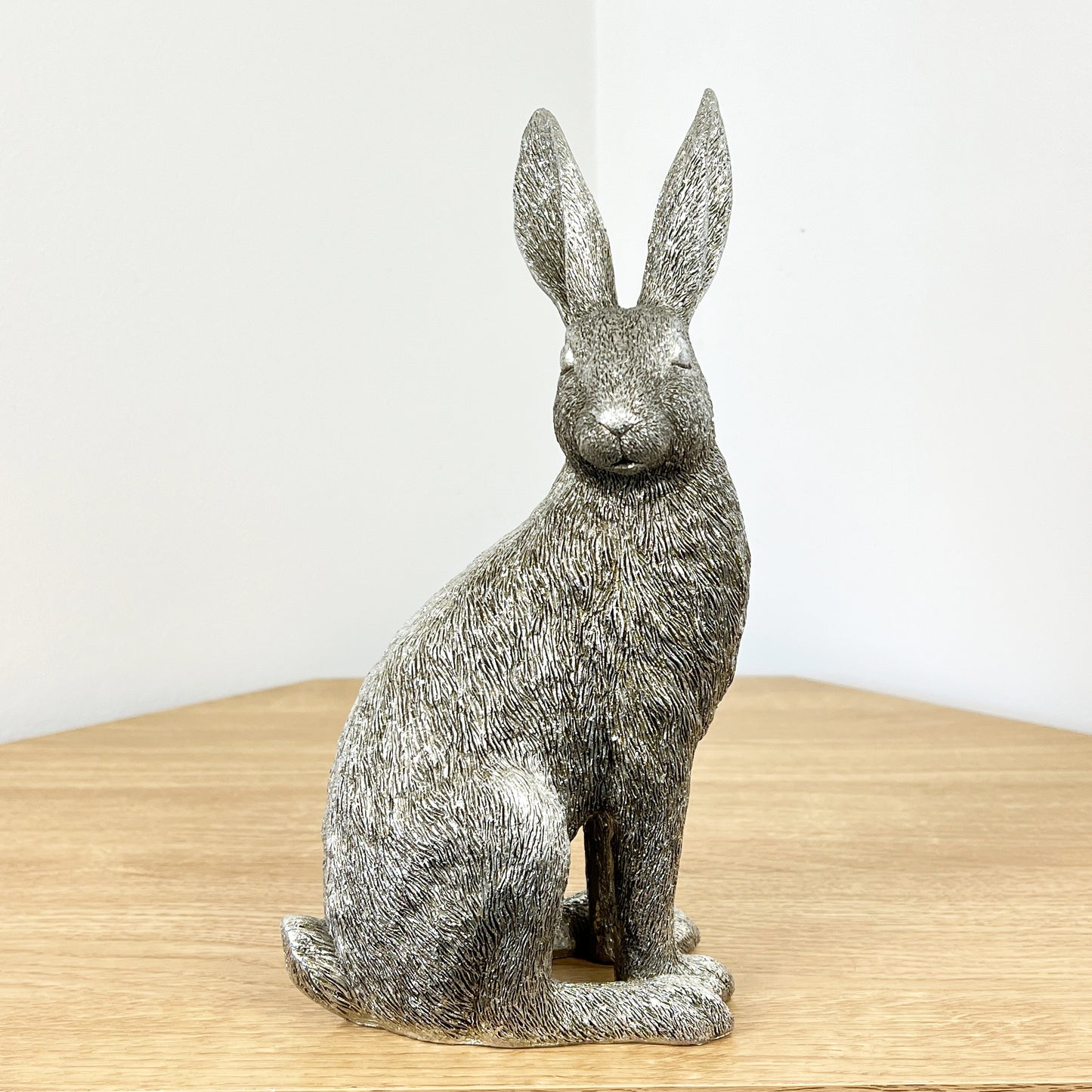 25cm Silver Hare Ornament - Resin