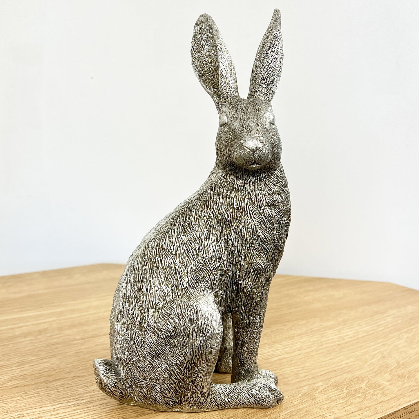 25cm Silver Hare Ornament - Resin