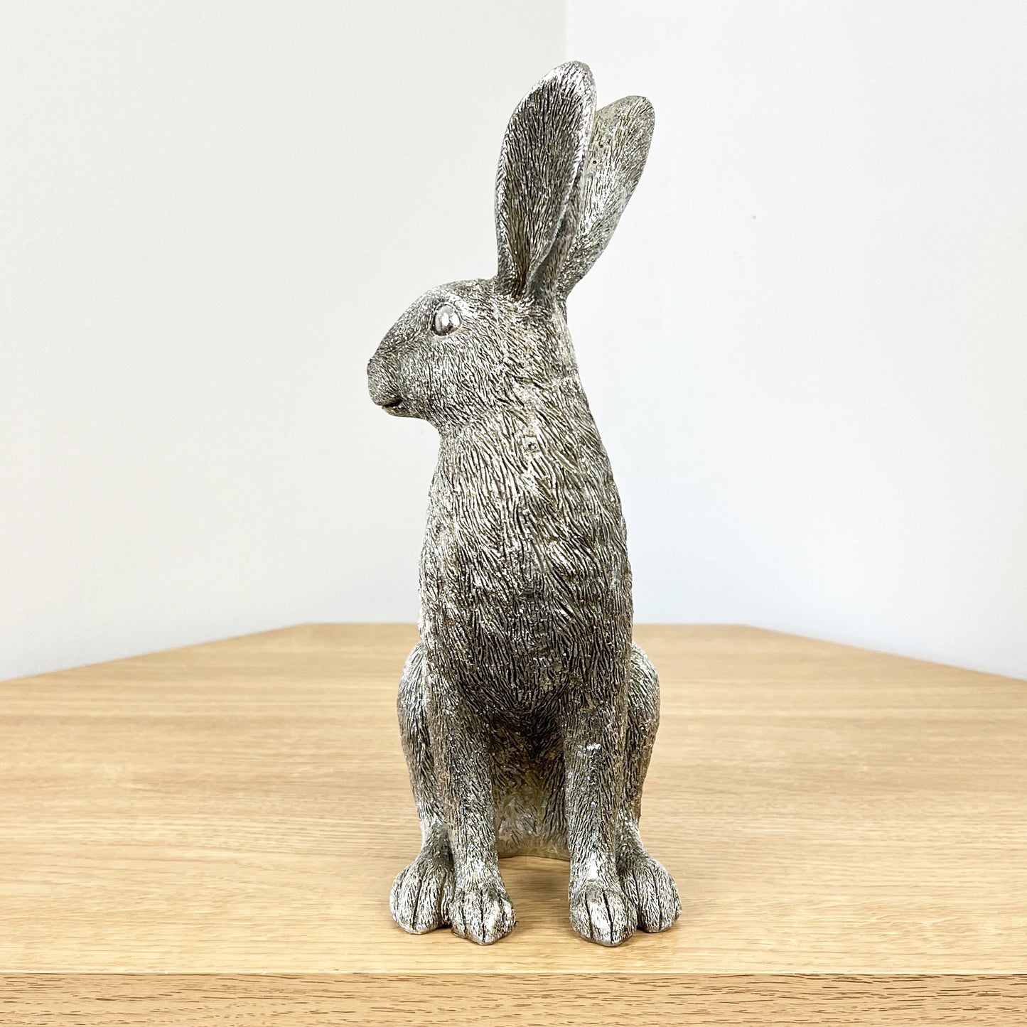25cm Silver Hare Ornament - Resin