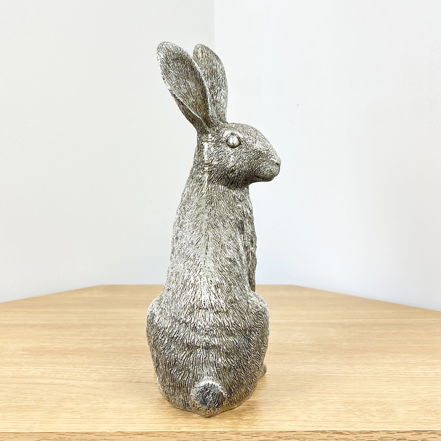 25cm Silver Hare Ornament - Resin