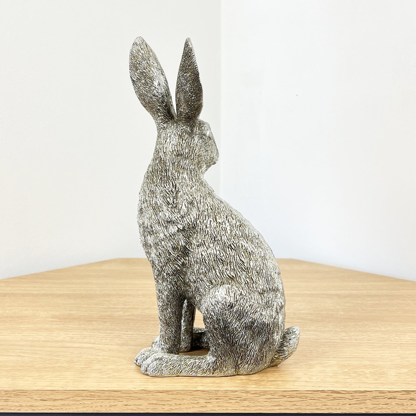 25cm Silver Hare Ornament - Resin