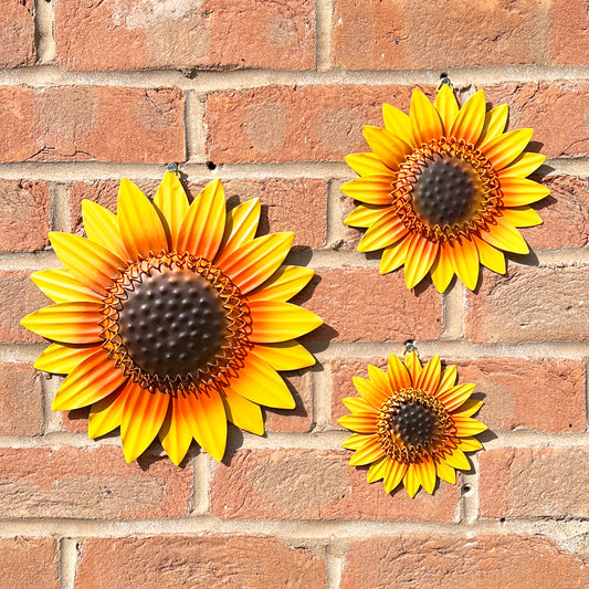 Set of 3 Sunflower Head Wall Decorations