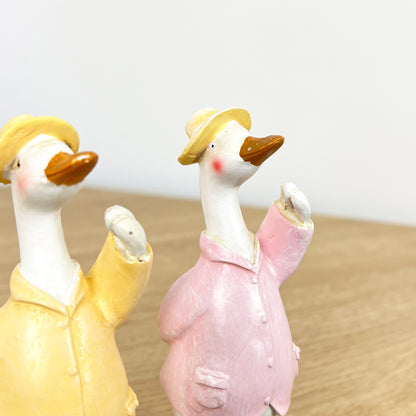 Set of 3 Standing Duck in Boots Ornaments