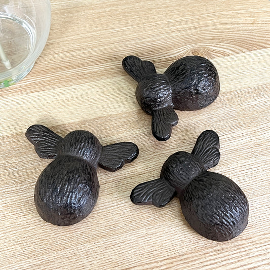 Set of 3 Cast Iron Bees Decorations