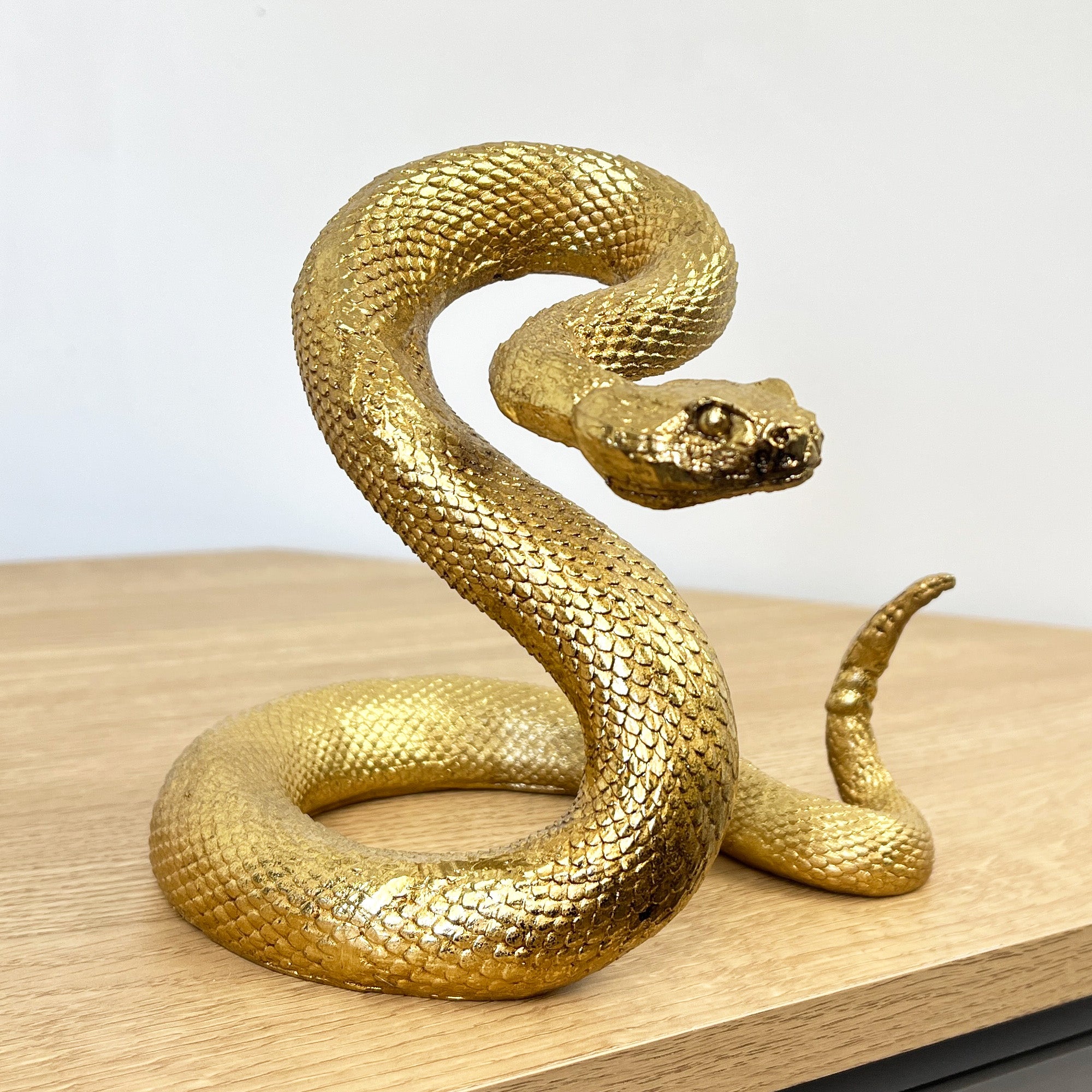 Brass Snake Figurine Statue – 52x29.5mm, Retro Animal Desk Decor, Unbranded