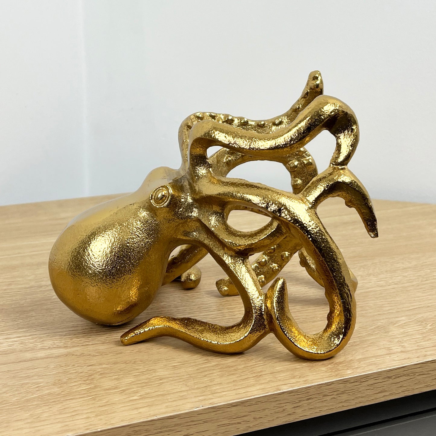 Metal Octopus Wine Bottle Holder - Gold