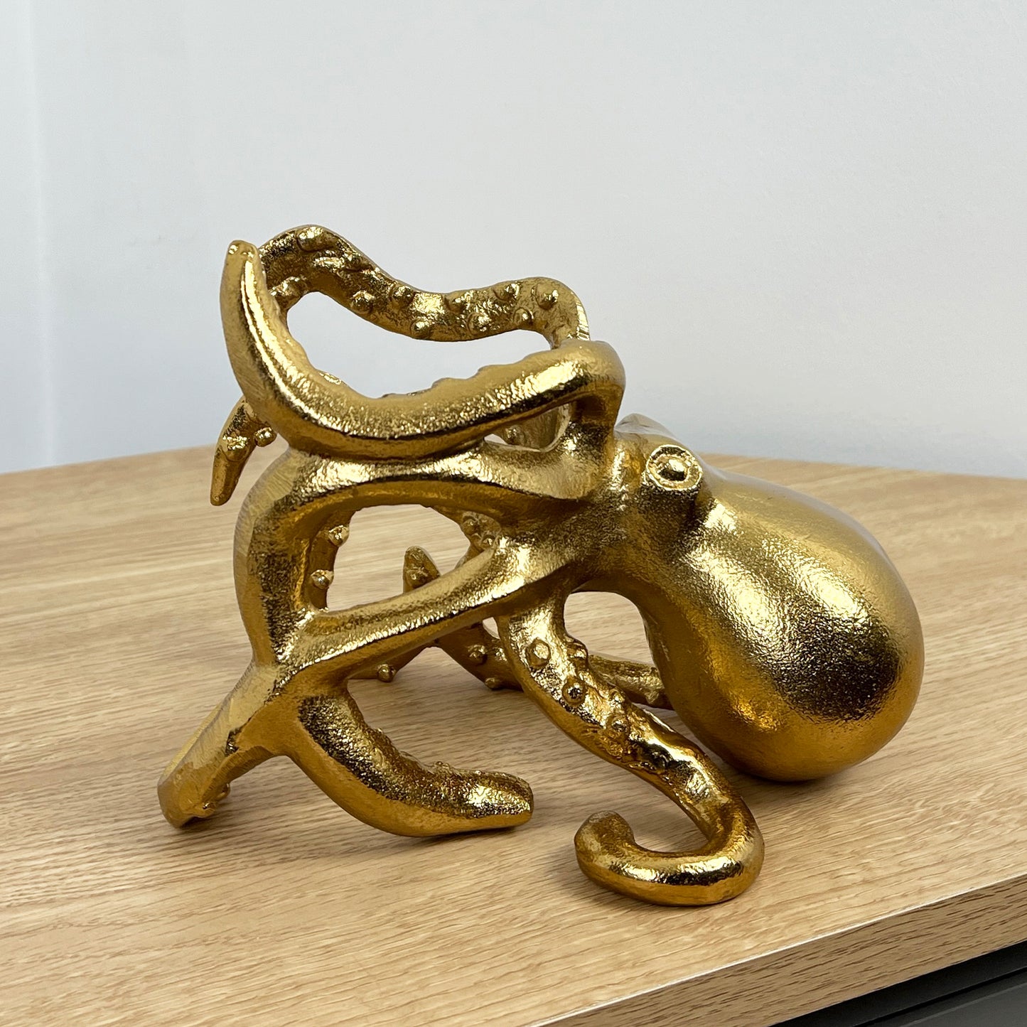 Metal Octopus Wine Bottle Holder - Gold