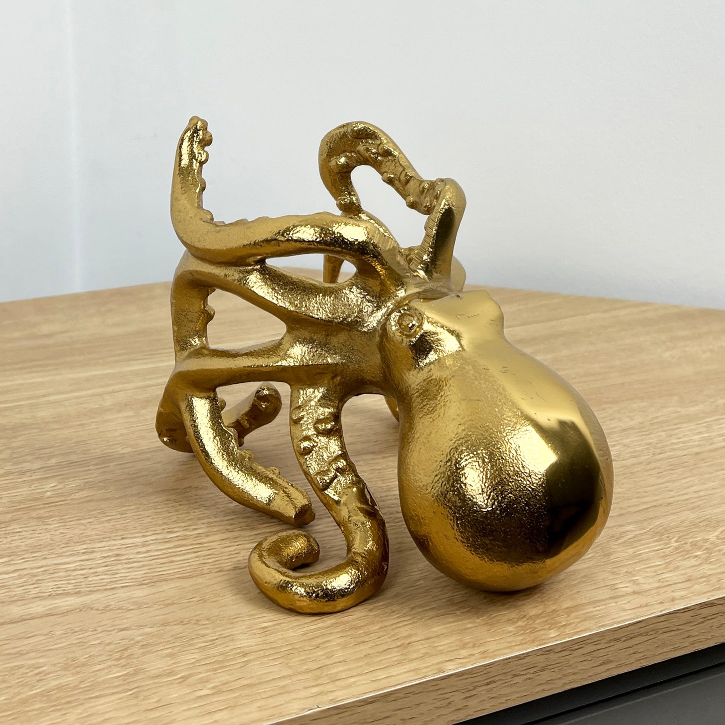 Metal Octopus Wine Bottle Holder - Gold