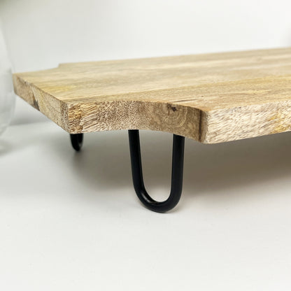39.5cm Mango Wood Board on Metal Legs