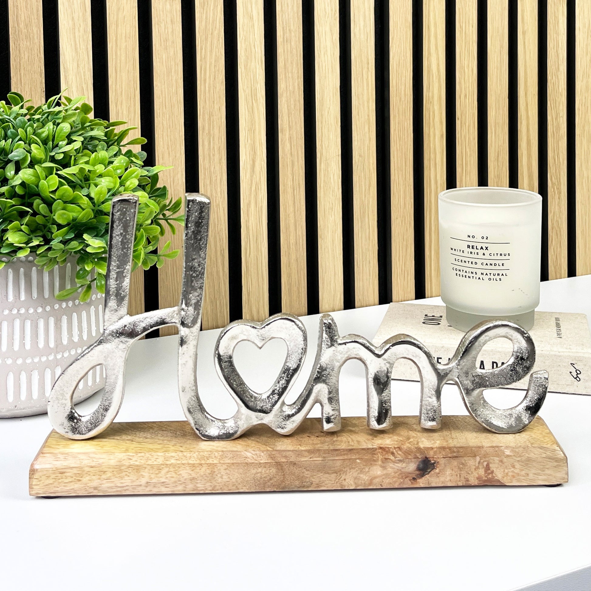 Silver HOME Word Ornament