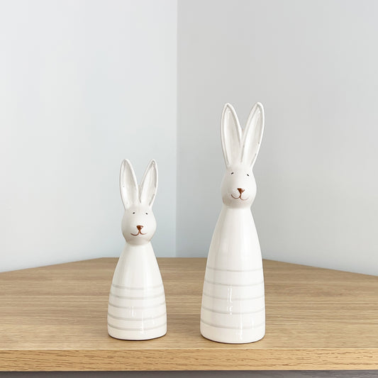 Ceramic Striped Bunny Ornaments