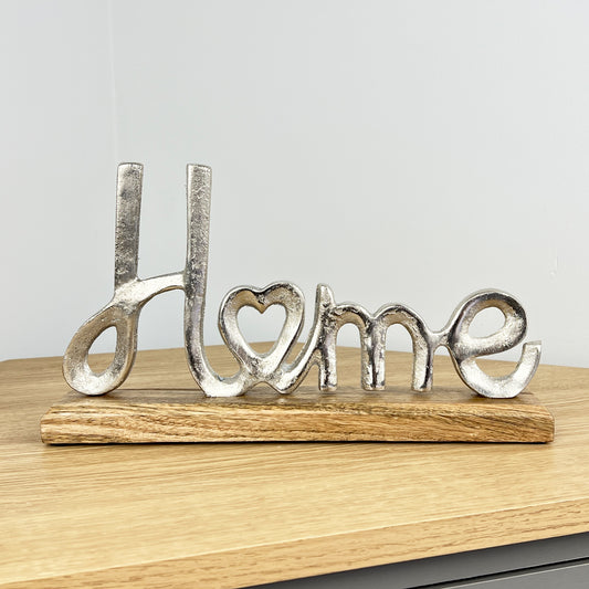 Silver HOME Word Ornament