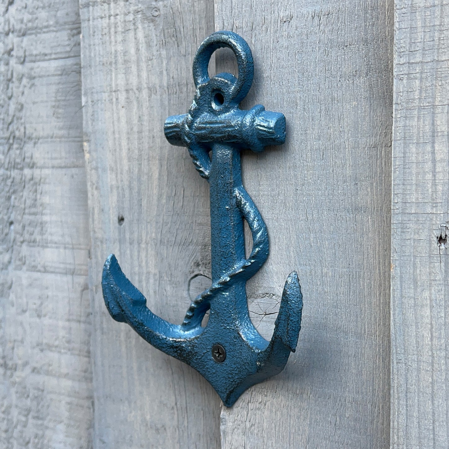 Blue Anchor Wall Hook - Cast Iron